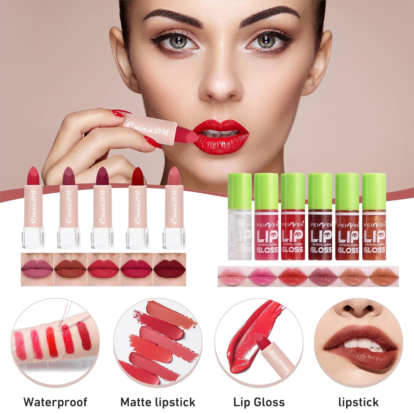 All-In-One Makeup Kit - Travel-Friendly Makeup Set for Women | Includes Foundation, Eyeshadow Palette, Lipstick & More
