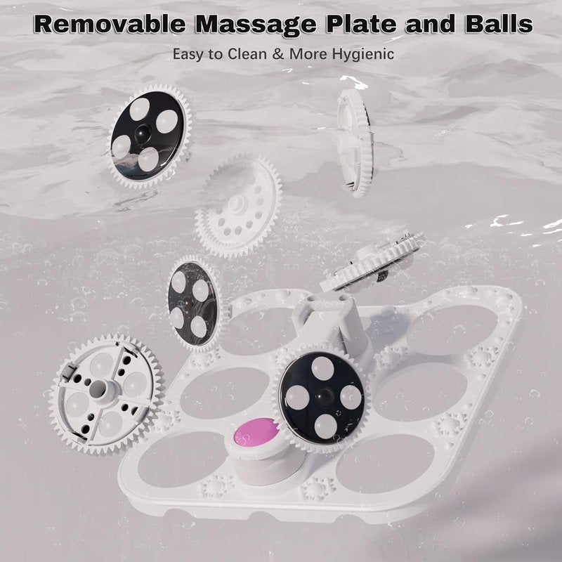 Electric Foot Spa with Touchscreen Display - Collapsible Heated Bath & Remote Control | 24 Shiatsu Massage Balls (Black)