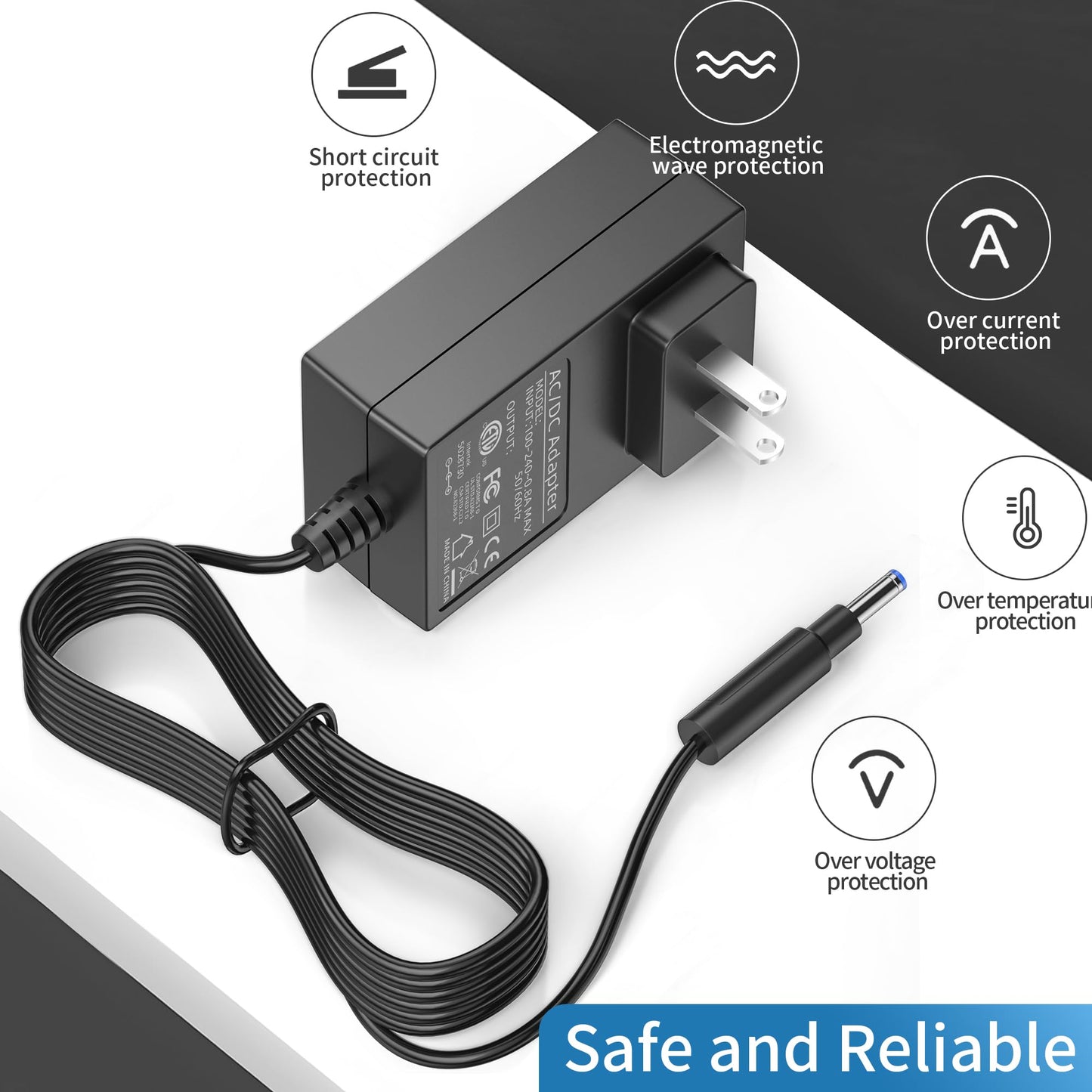 Charger for Eureka RapidClean Pro, Power Cord for Eureka Stylus Lightweight Cordless Vacuum Cleaner NEC180 NEC182 NEC185 NEC186, Length 5.9FT