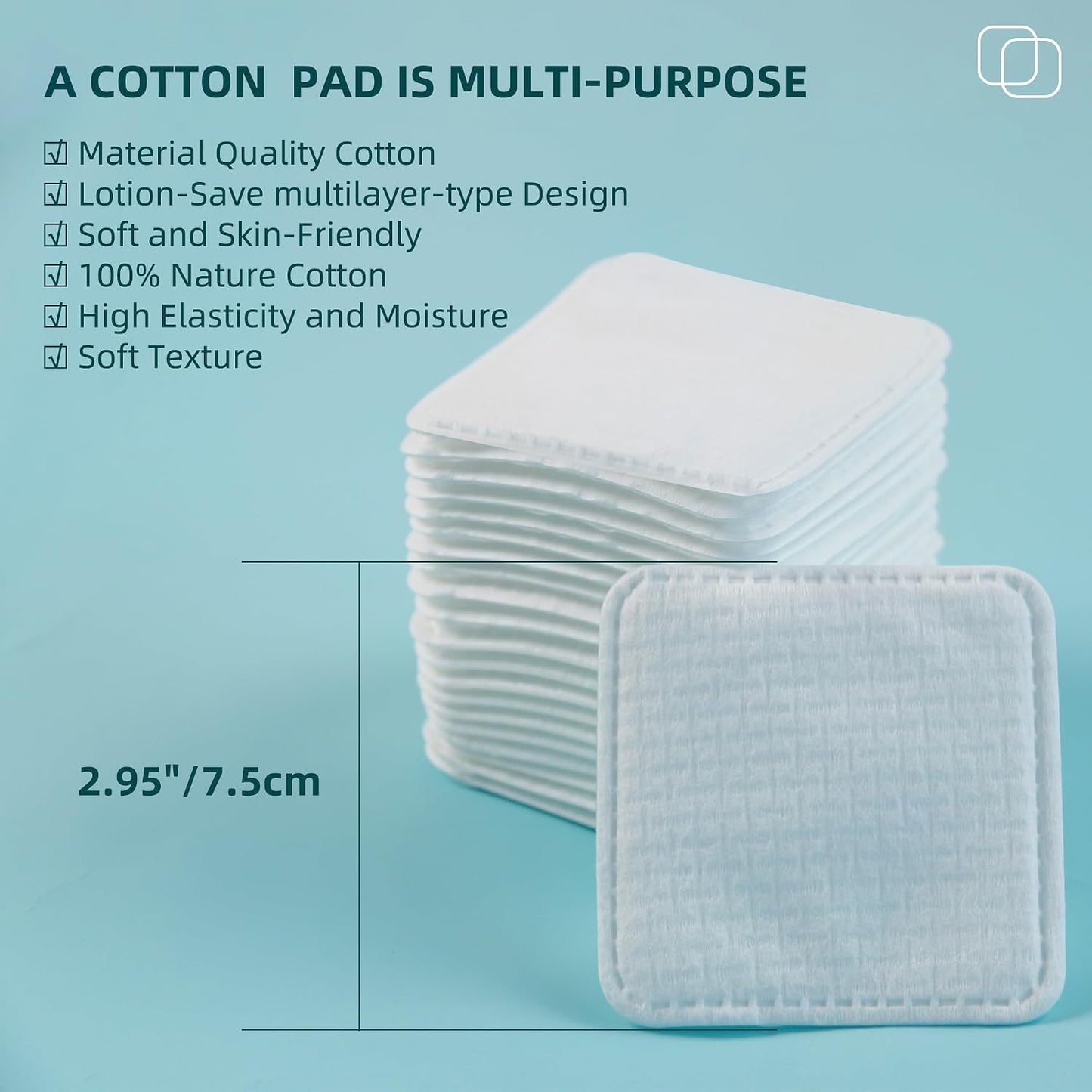 Exfoliating Cotton Pads - 100% Cotton, Extra-Soft & Lint-Free | 120 Count for Makeup Removal