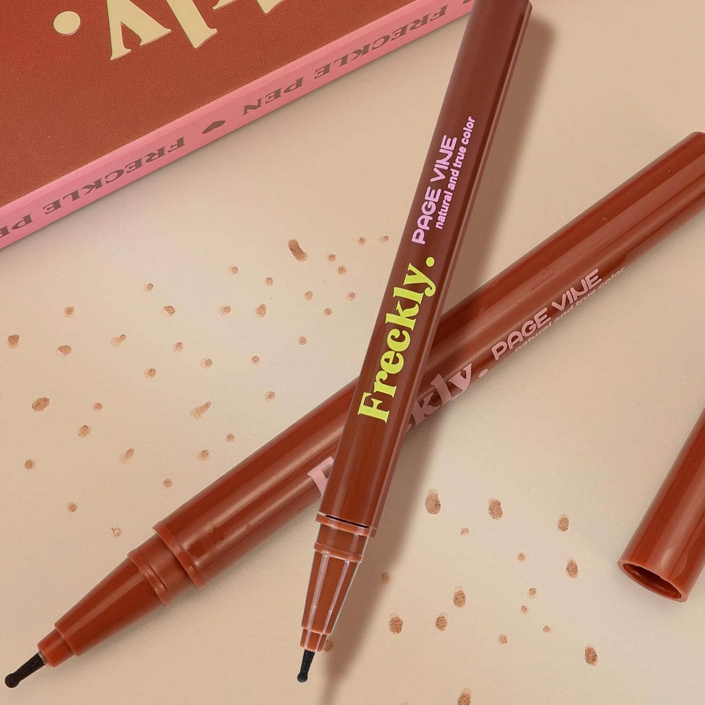 Freckle Pen - 2 PCS Waterproof Faux Freckle Stamp for Natural Makeup | Quick Dry, Medium Size