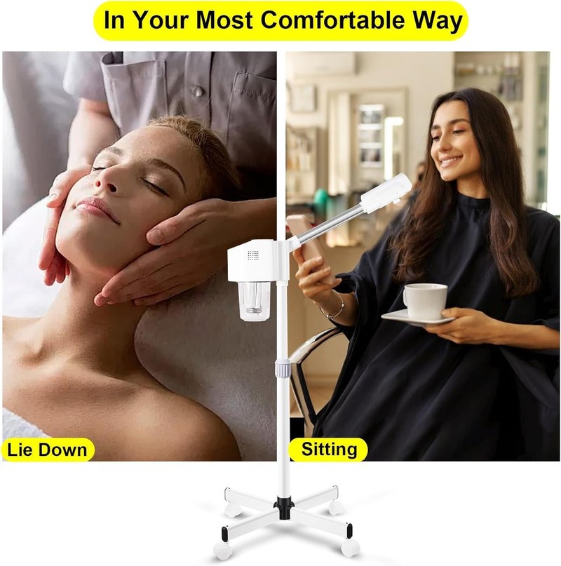 Professional Facial Steamer - Hot Mist Ozone Vaporizer for Spa Treatments | Home Use Face Steam Machine