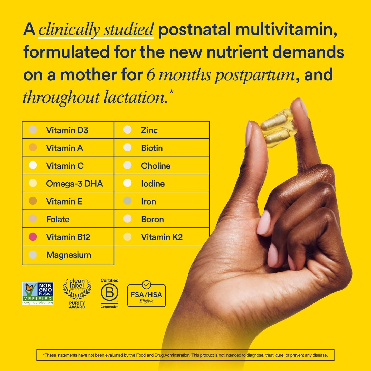 Ritual Postnatal Multivitamin for Women - Key Essential Vitamins and Minerals to Support Mom and Baby Postpartum and Throughout Lactation* - Choline, Omega-3 DHA - Mint - 60 Capsules - 30 Servings