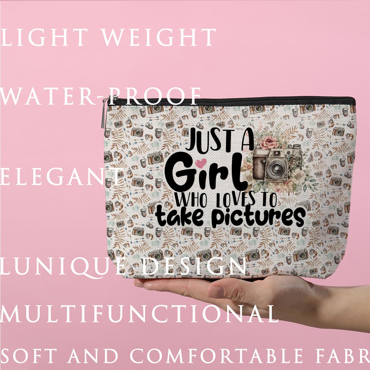 Gifts for Photographers Women Makeup Bag Graduation Mothers Day Birthday Photography Gifts for Women Female Teen girls Photography Videographer Camera Lovers Sister Daughter Best Friend Cosmetic Bag