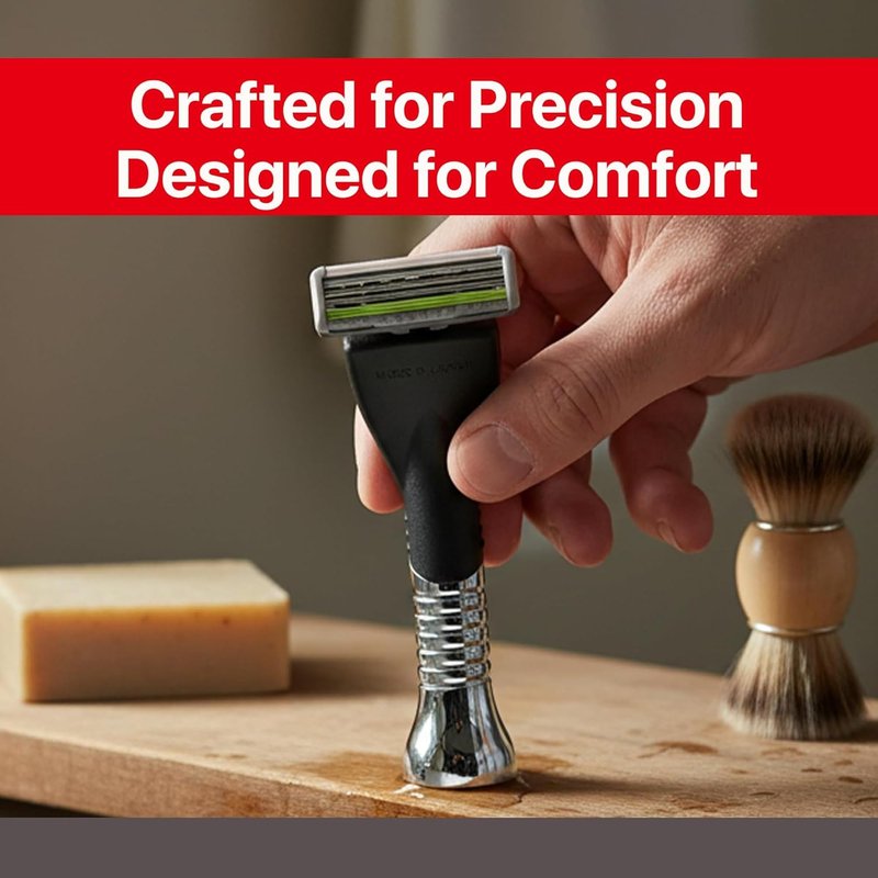 Feather - F3 Razor Blades Refills - Wavy Guard with SiC Ceramic Technology for Smooth Shave - Reduces Irritation and Razor Burns - Innovative Comfortable Blades for Sensitive Skin - 4 Pack