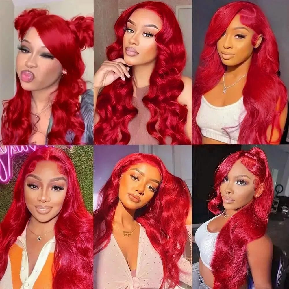 Red Human Hair Bundles Red Bundle 18 20 22 inch Unprocessed Virgin Double Weft Burgundy Bundle Hair Extensions