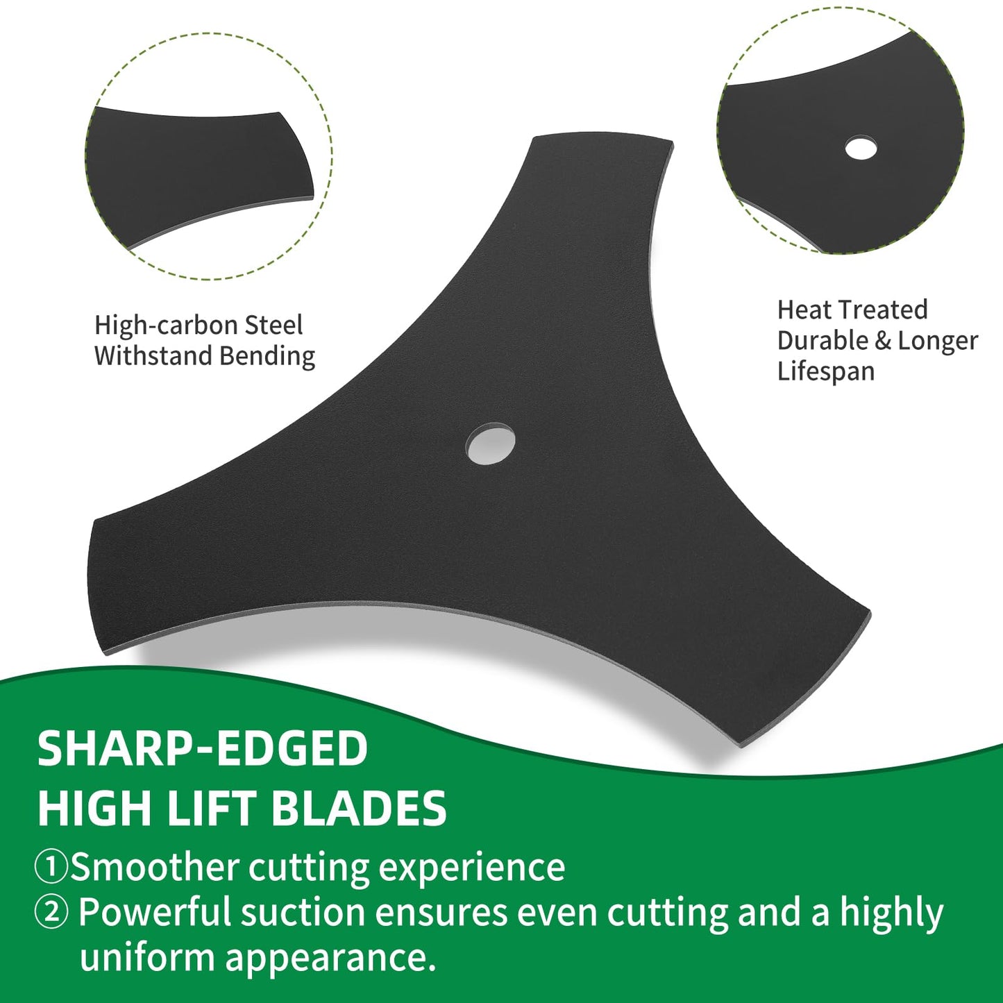 wyevee 71-85716 3-Point 9" Edger Blade, Compatible with Crafts Man Gas Power Edgers & Edger Trimmers, 85716 1/2" Center Hole Blade Fit for 536772300 536772301 536772340, Replace 71-85716 85716