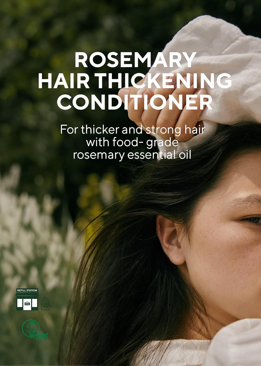 AROMATICA Rosemary Hair Thickening Conditioner - Vegan Moisturizing Formula for Damaged & Dry Hair | 13.53oz/400ml