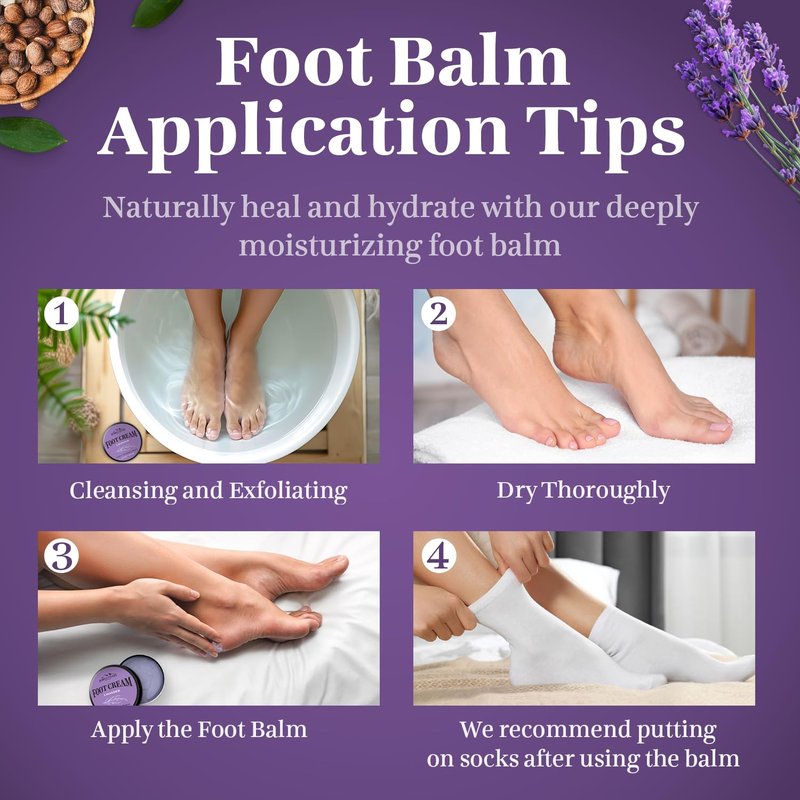 Pumice Valley Foot Balm Cream - Natural Moisturizer for Dry Cracked Heels | 2 Pack Lavender