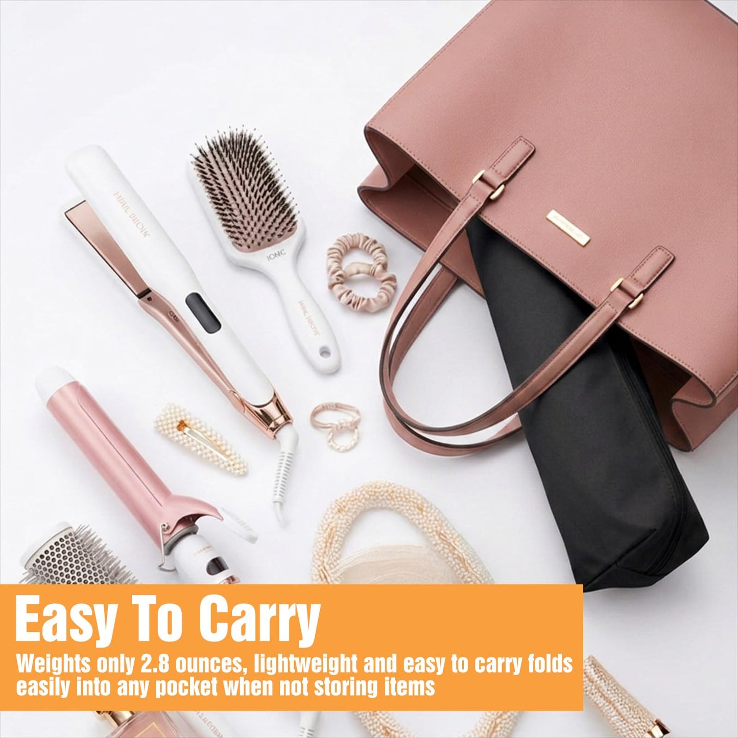 Amabro Heat-Resistant Travel Curling Iron Storage Bag Organizer Case Pouch