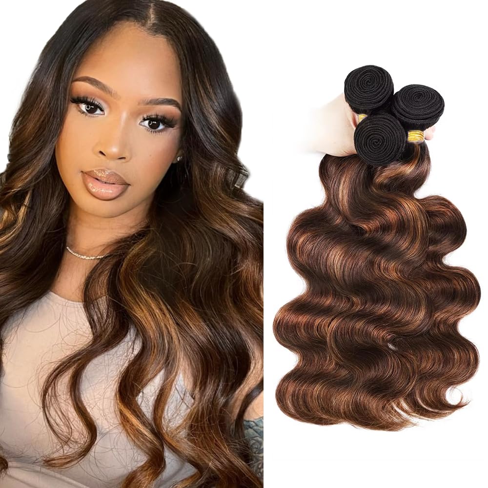 300g 34 34 34 inch LadrXadr P430 Human Hair Bundles Ombre Highlight Human Hair Bundles Body Wave Bundle