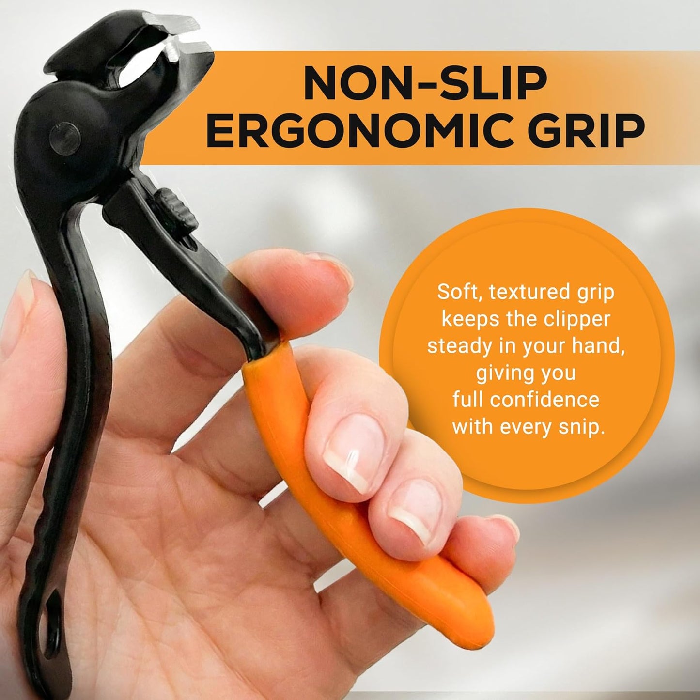Thick Toenail Clippers for Seniors - Ergonomic Nail Cutter with 4.8” Long Handle & Stainless Steel Blades | Ideal for Weak & Arthritic Hands