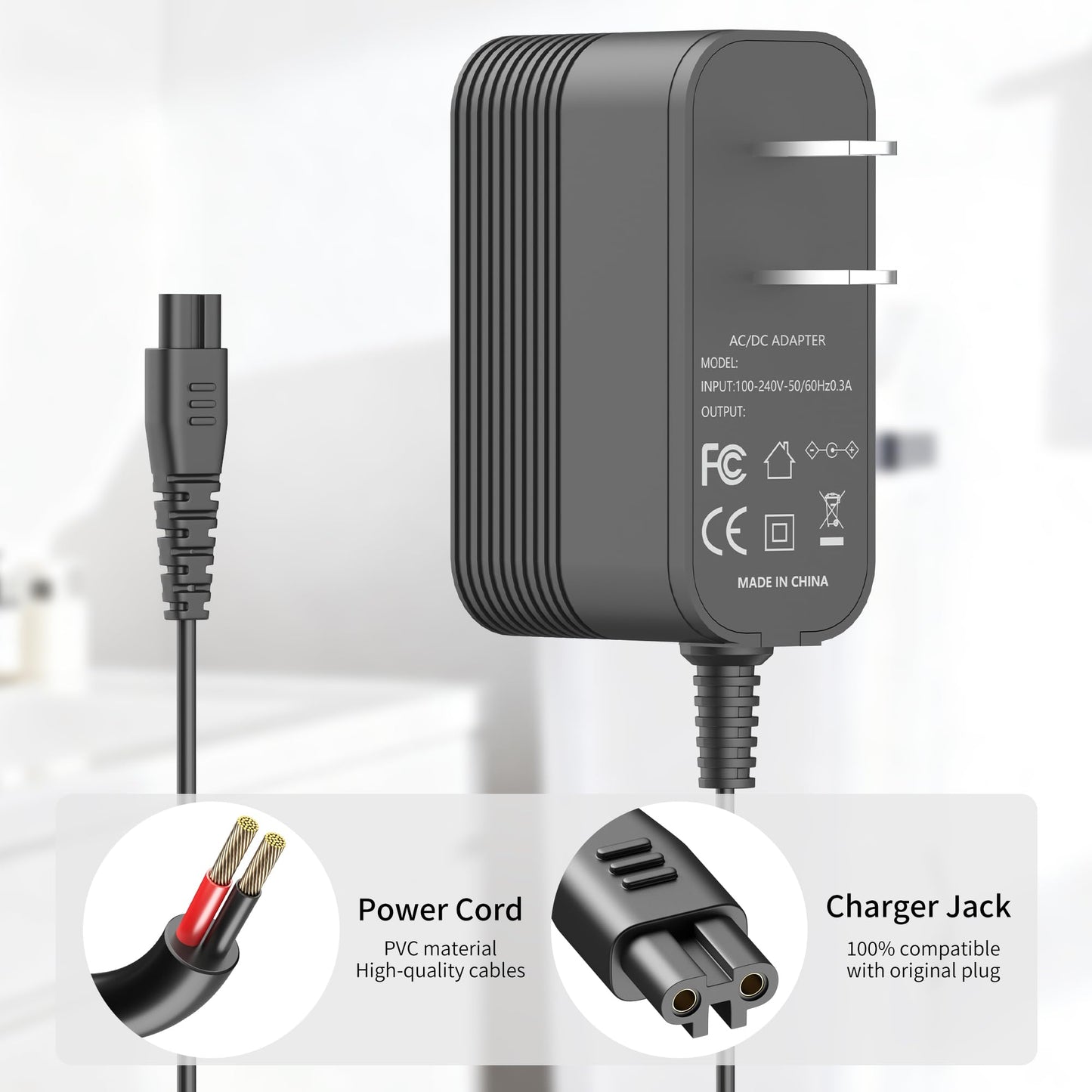 5V Charger for Remington Shaver Compatible with Remington XR7000 XR7120 XR1770-1TV Razor and Wet/Dry Bald Head Shaver Adapter Power Cord