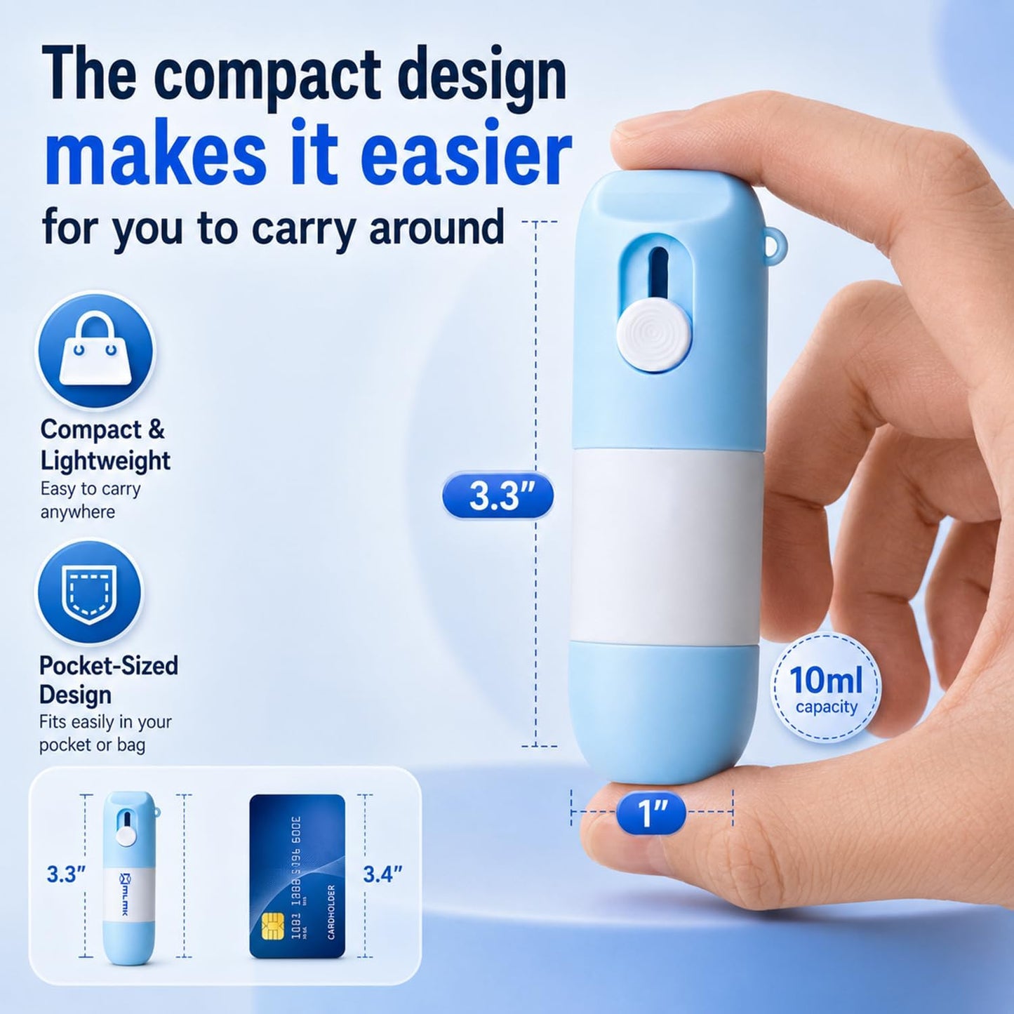 Thermal Paper Eraser Pen Set - 2-in-1 Privacy Label & Unboxing Knife | Liquid Redacting Marker (Blue)