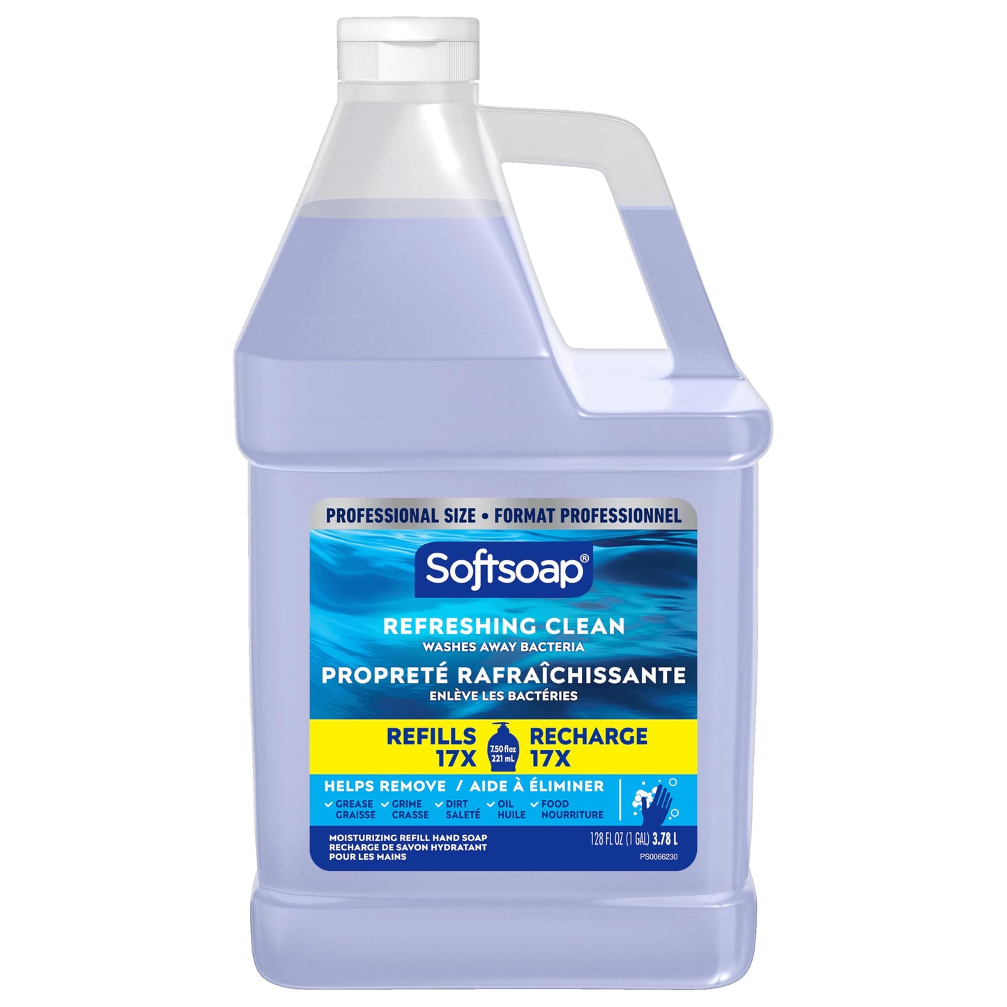 Softsoap Antibacterial Liquid Hand Soap Refill, Refreshing Clean, Moisturizing Hand Soap, 1 Gallon,White