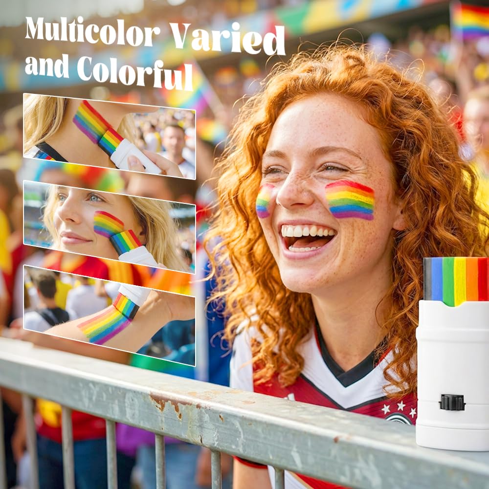 Rainbow Face Paint Stick, 2026 New Pride Face Paint Stick, Face Body Paint for Pride Parade, Festival Body Paint for Pride Party, Rainbow Body Paint for Adults Celebrations Festival (1 unit)