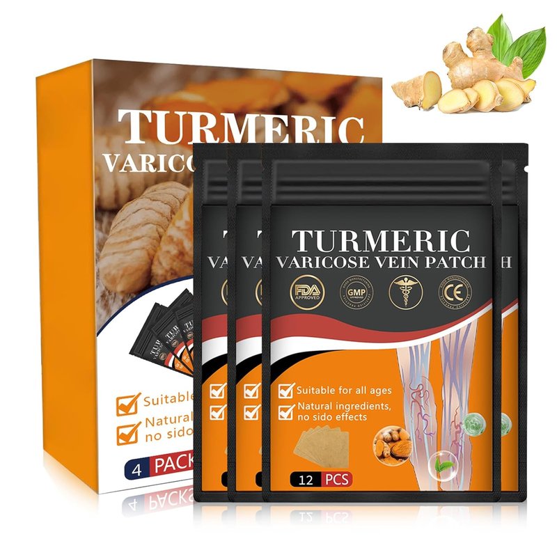 Turmeric Varicose Vein Patch - 48 PCS Natural Relief Treatment for Legs | Spider Vein Support