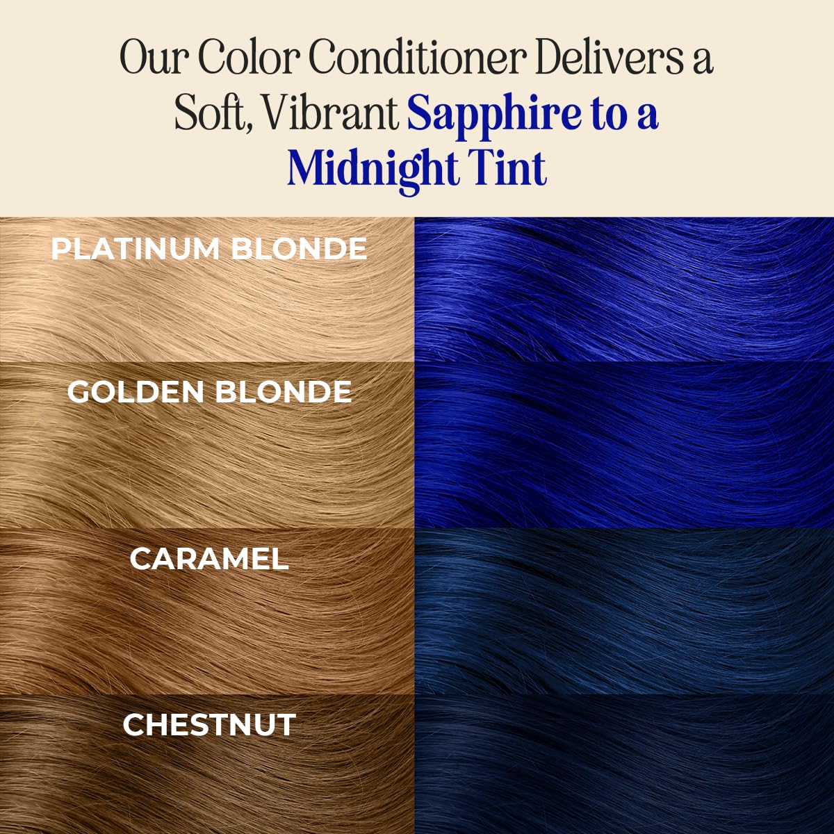 INH Semi Permanent Hair Color - Dark Blue Hair Dye | Vegan Color Depositing Conditioner, 6oz