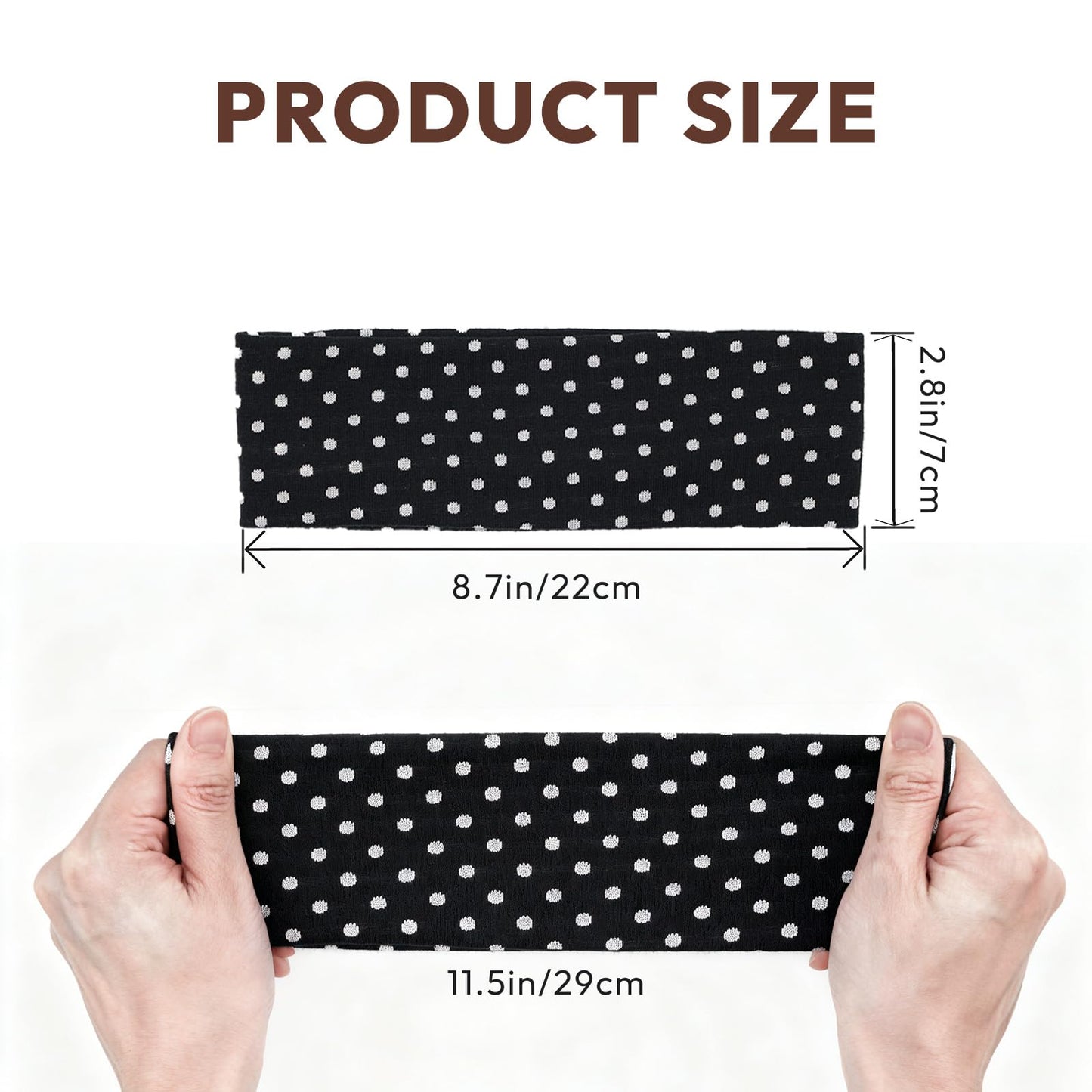 Aranya Vintage Polka Dot Headbands for Women 5pcs – Retro Soft Stretchy Fabric Hair Bands for Everyday Wear & Pin-up Fashion Outfits
