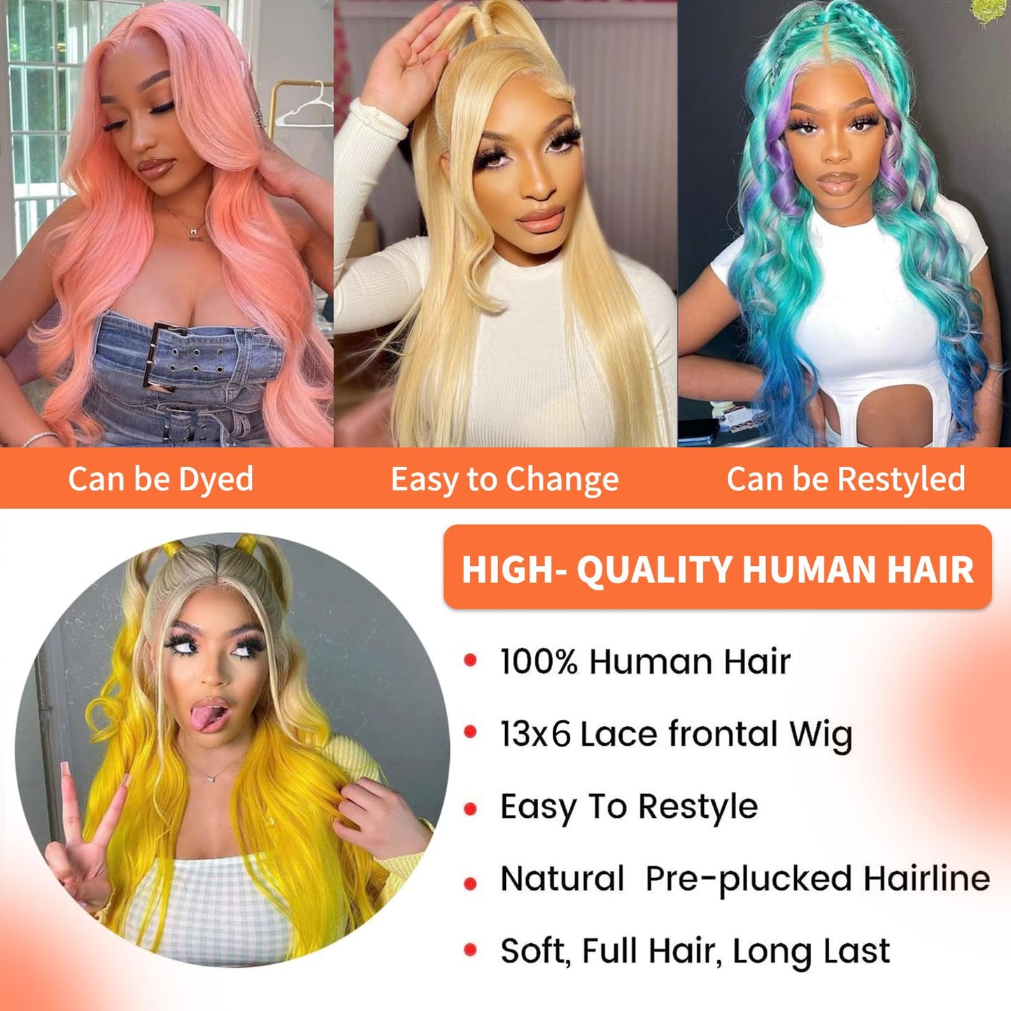 SUNKASA 32 Inch 613 Lace Front Wig Human Hair 200 Density 13x6 Body Wave Blonde Wig Human Hair HD Transparent Lace Front Wigs Blonde Glueless Wig for Women Pre Plucked with Baby Hair
