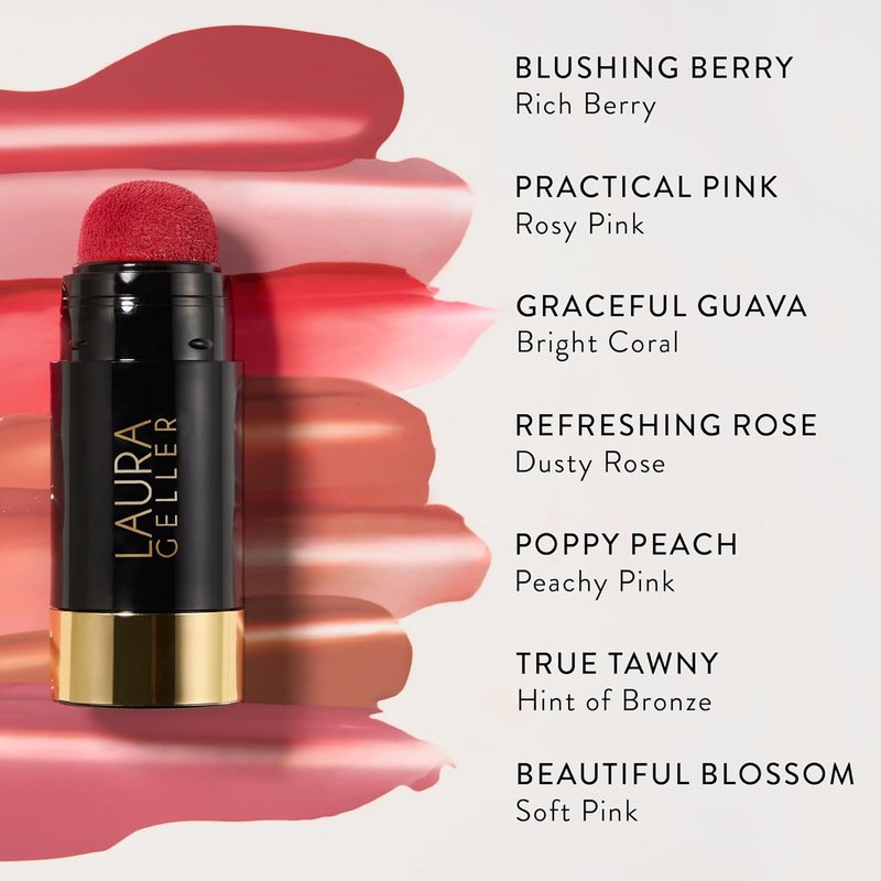 Laura Geller Serum Blush Tint - Lightweight Liquid Blush for Cheeks | Practical Pink, Watercolor Finish