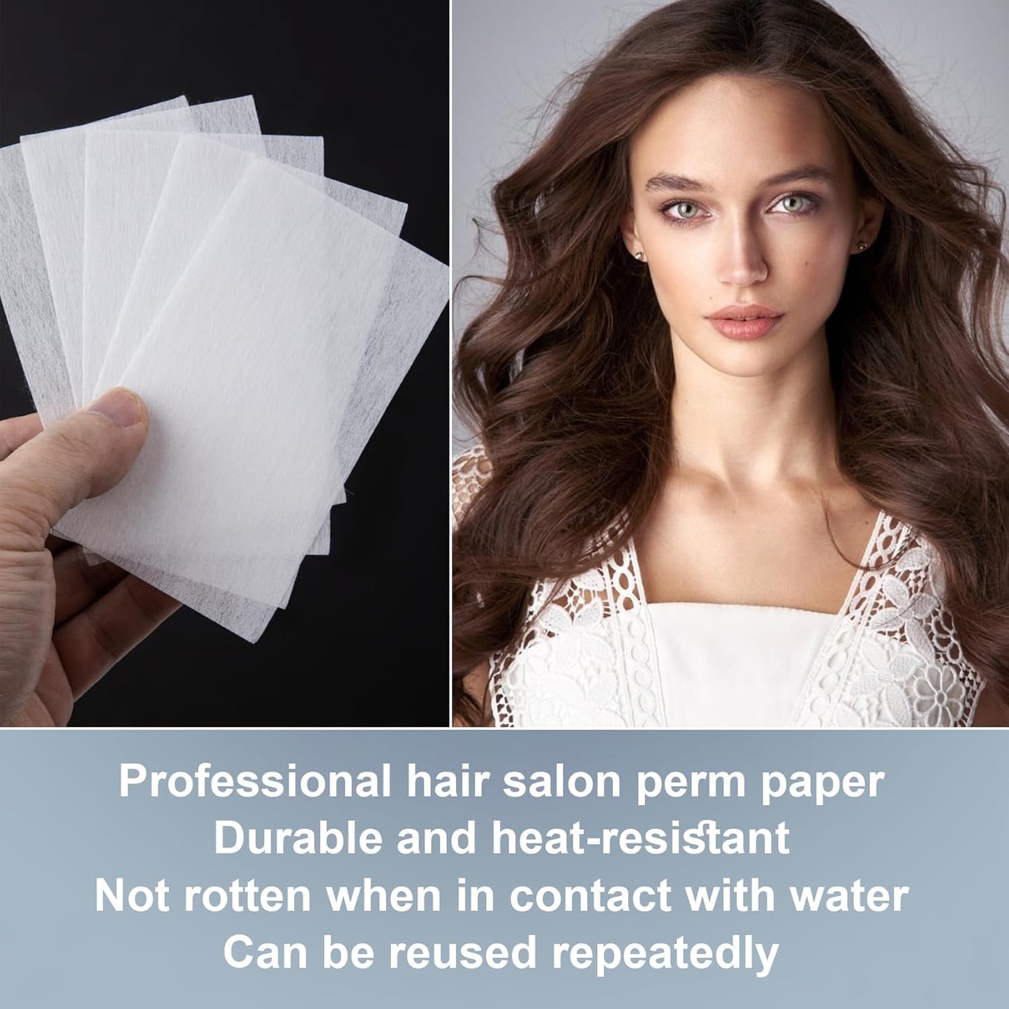 HINZIC 100 Pcs Hair Perm Papers - High Temperature Resistant Disposable End Papers | Salon & Home Use