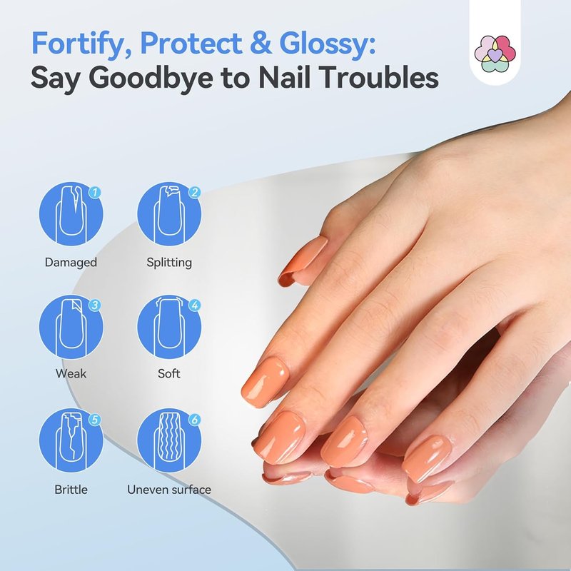 SAVILAND 3-in-1 Nail Strengthener | Quick-Dry Base & Top Coat - 15ml Clear Polish for Damaged Nails