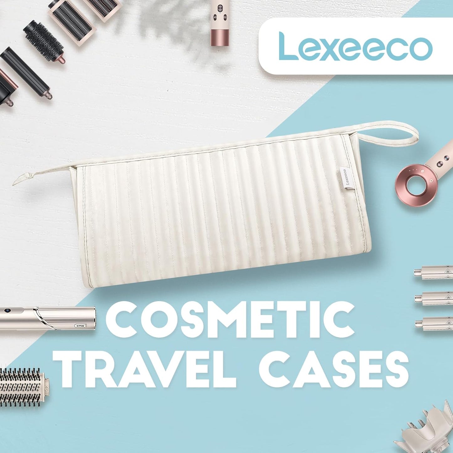 Travel Case for Shark Flexstyle & Revlon Hair Tools - Portable Organizer Bag | Beige