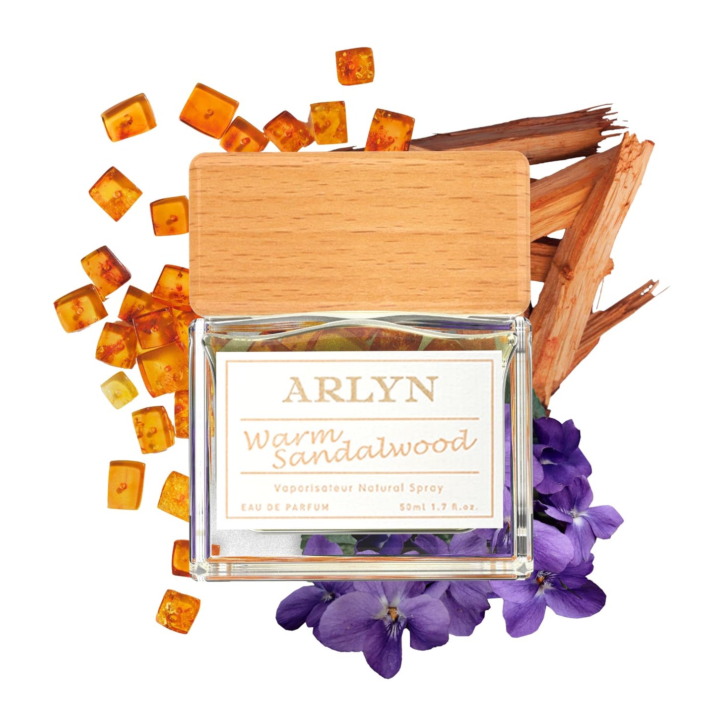 ARLYN Warm Sandalwood Eau De Parfum | Long-Lasting Unisex Fragrance with Woody Cedar & Amber Notes - 50ml / 1.7 oz