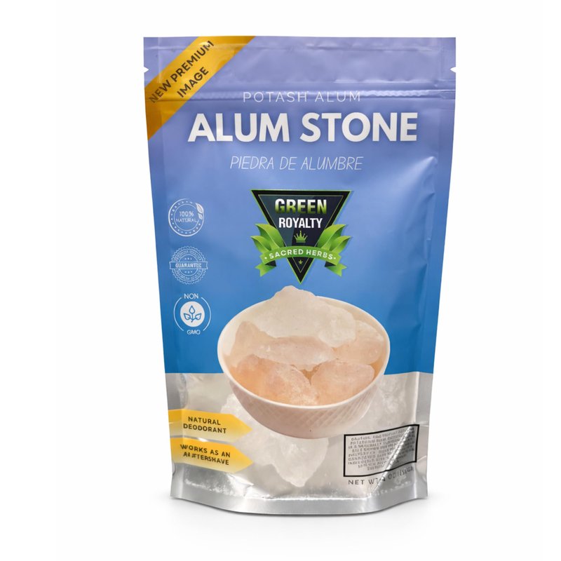GREEN ROYALTY Alum Stone (Piedra de Alumbre) 4 oz - Multi-Purpose Crystal for Skin Care and Healing - Natural Deodorant & Antiperspirant | Shaving Stone.