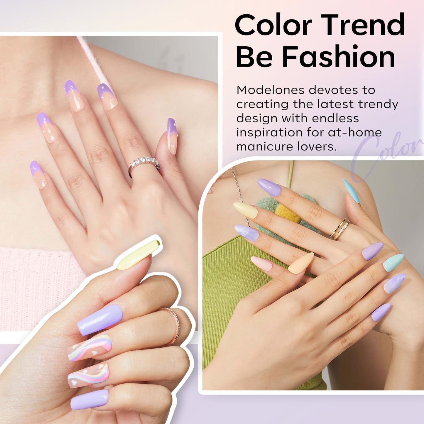 Purple Gel Nail Polish - Pastel Lilac Violet Soak Off LED Nail Gel for DIY Nail Art | 15 ML