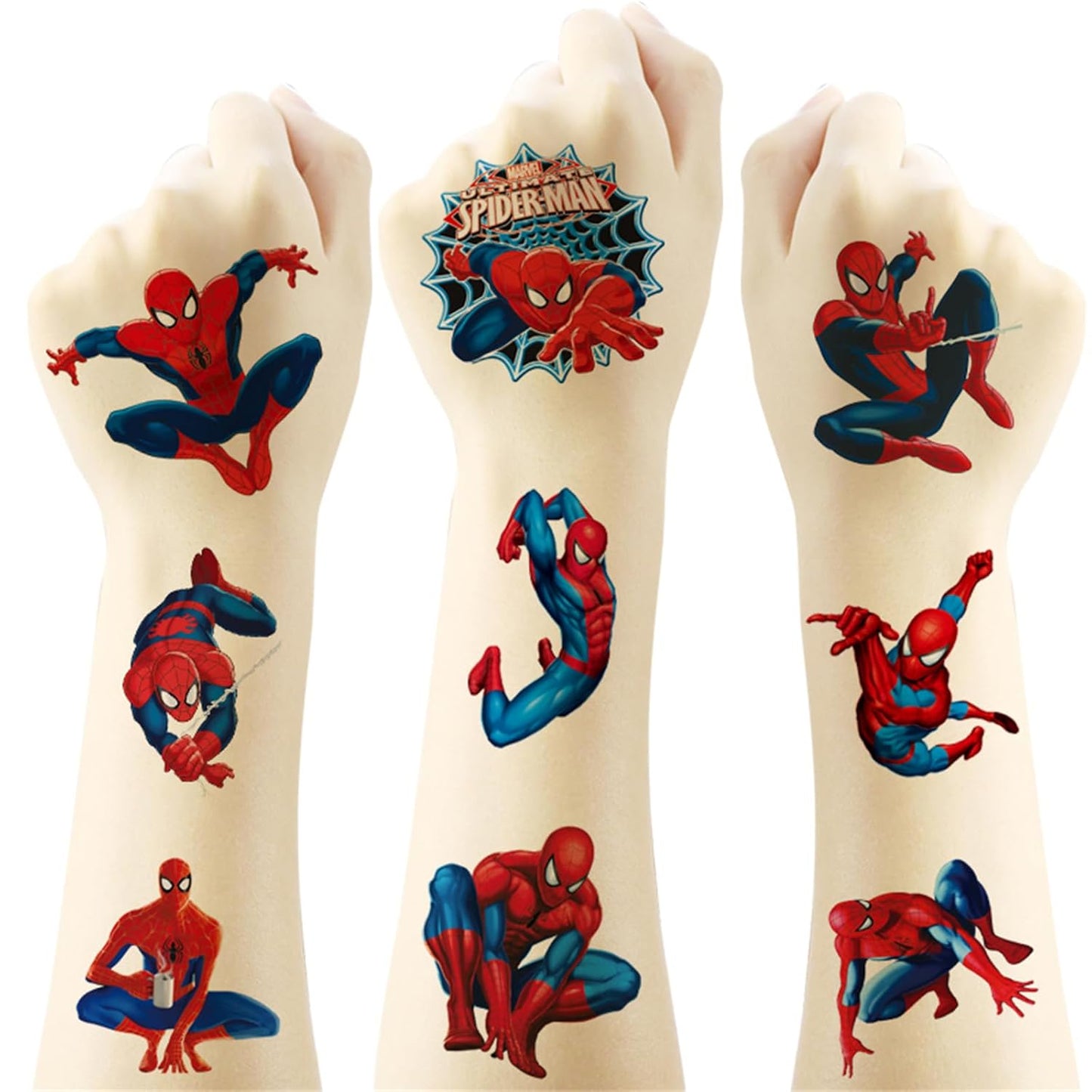 Cool Spider Temporary Tattoos - 20PCS Waterproof Cartoon Stickers for Kids | Perfect for Parties & Classroom Rewards