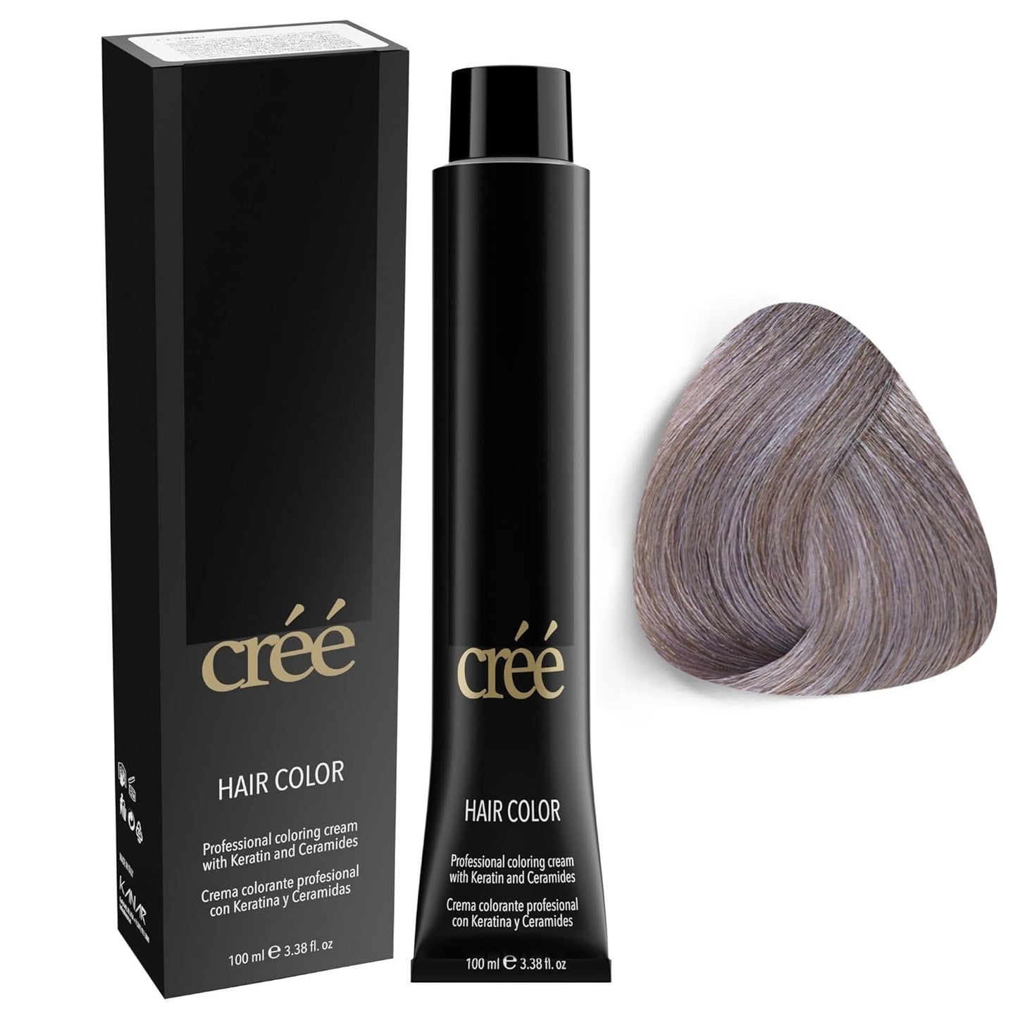 Cree Professional Ash Permanent Hair Color - Long-Lasting Gray Coverage | 100ml (3.4 fl. oz.)