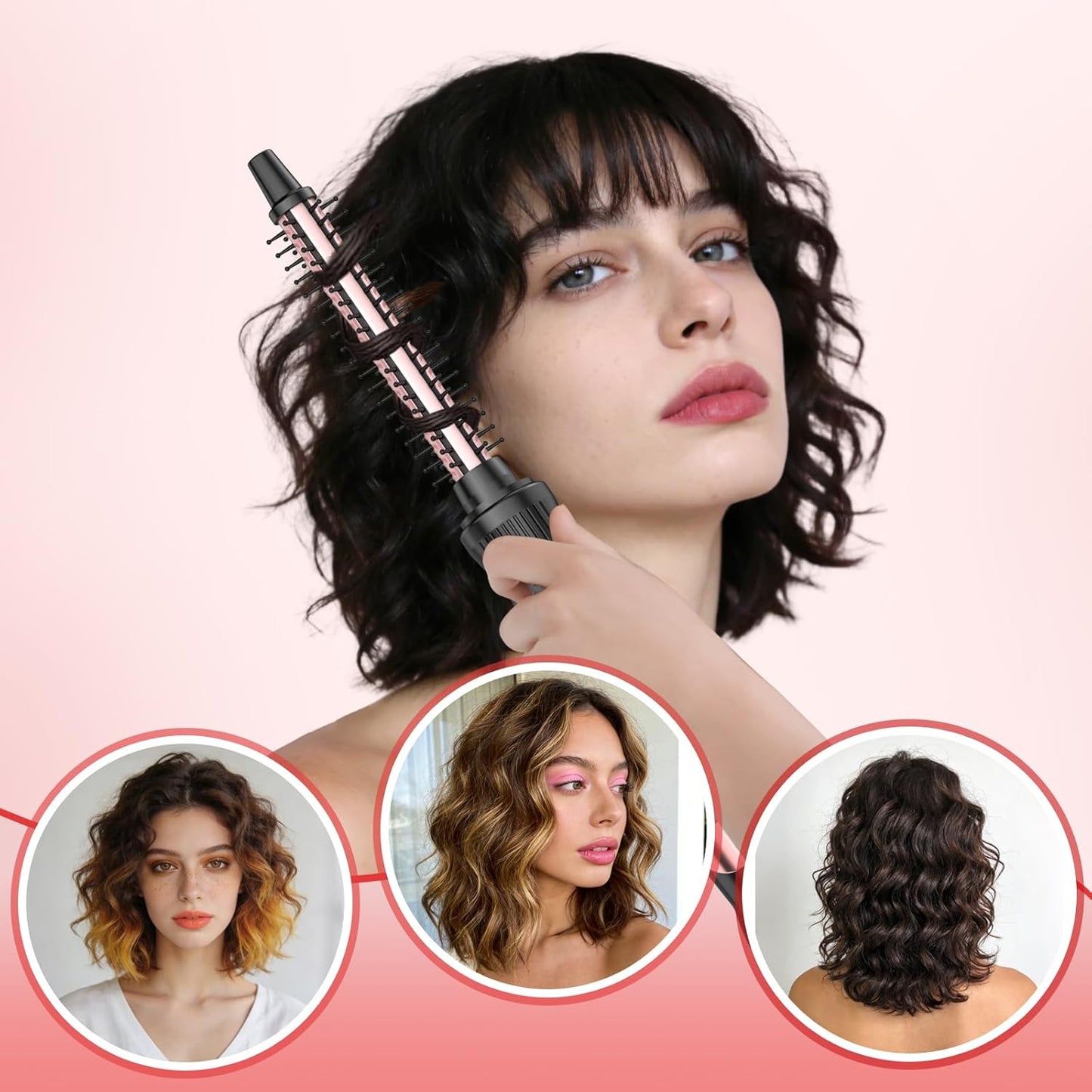 Heated Round Brush - Thermal Styling Tool with Ceramic Ionic Technology | 0.5 Inch Rose Gold for Volumizing & Curling