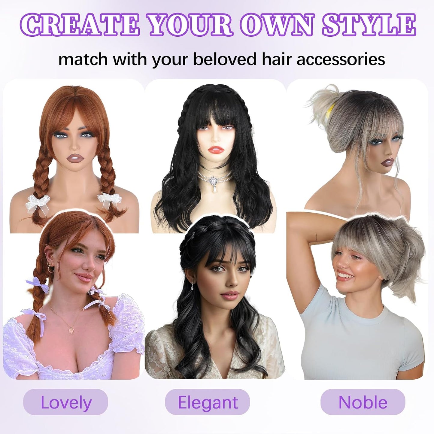 Black Wig with Bangs - 4x4 Realistic Scalp Layered Wavy Synthetic Wig | 18 Inch Natural Look for Daily Use