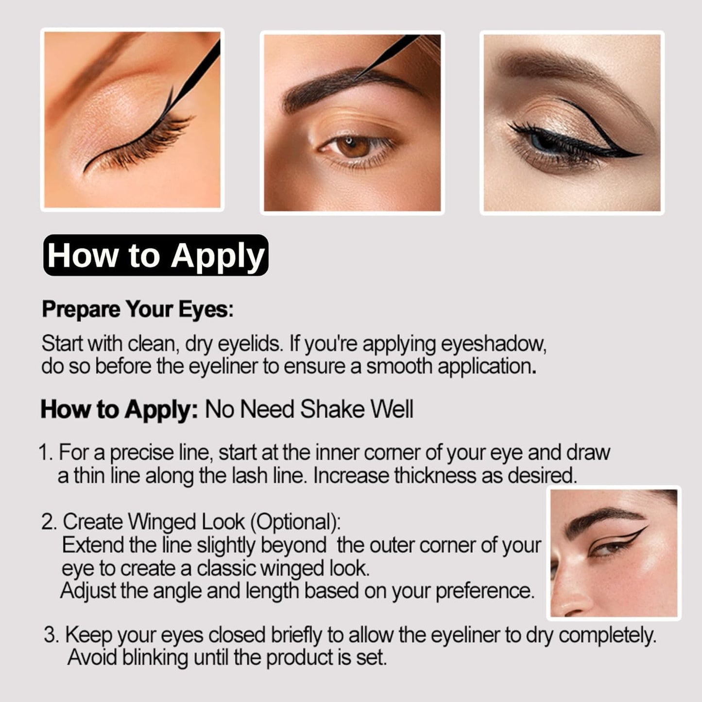 Liquid Eyeliner & Eyebrow Liner - Waterproof, Smudge-Proof, Allergy-Free | 5.0 mL/0.18 Fl oz