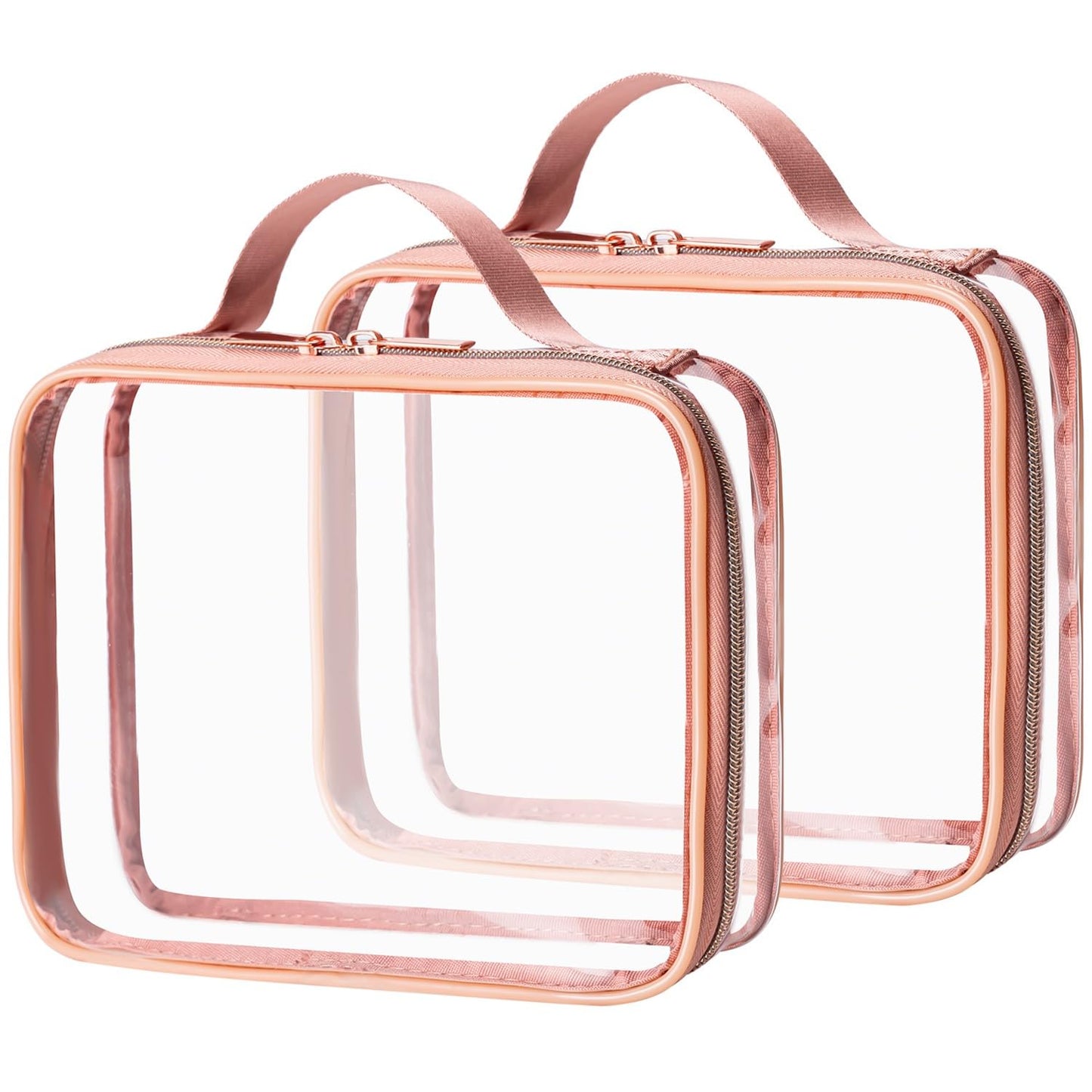 TSA Approved Clear Toiletry Bag Set - 3 Pcs Quart Size Travel Makeup & Cosmetic Organizer | Black