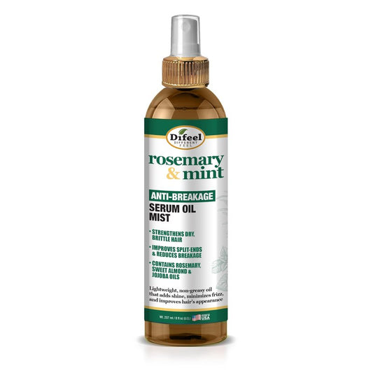 Difeel Rosemary and Mint Anti-Breakage Serum Oil Mist 8 oz. - Hair Strengthening Serum Mist, Reduces Split Ends, Reduces Breakage and Frizz