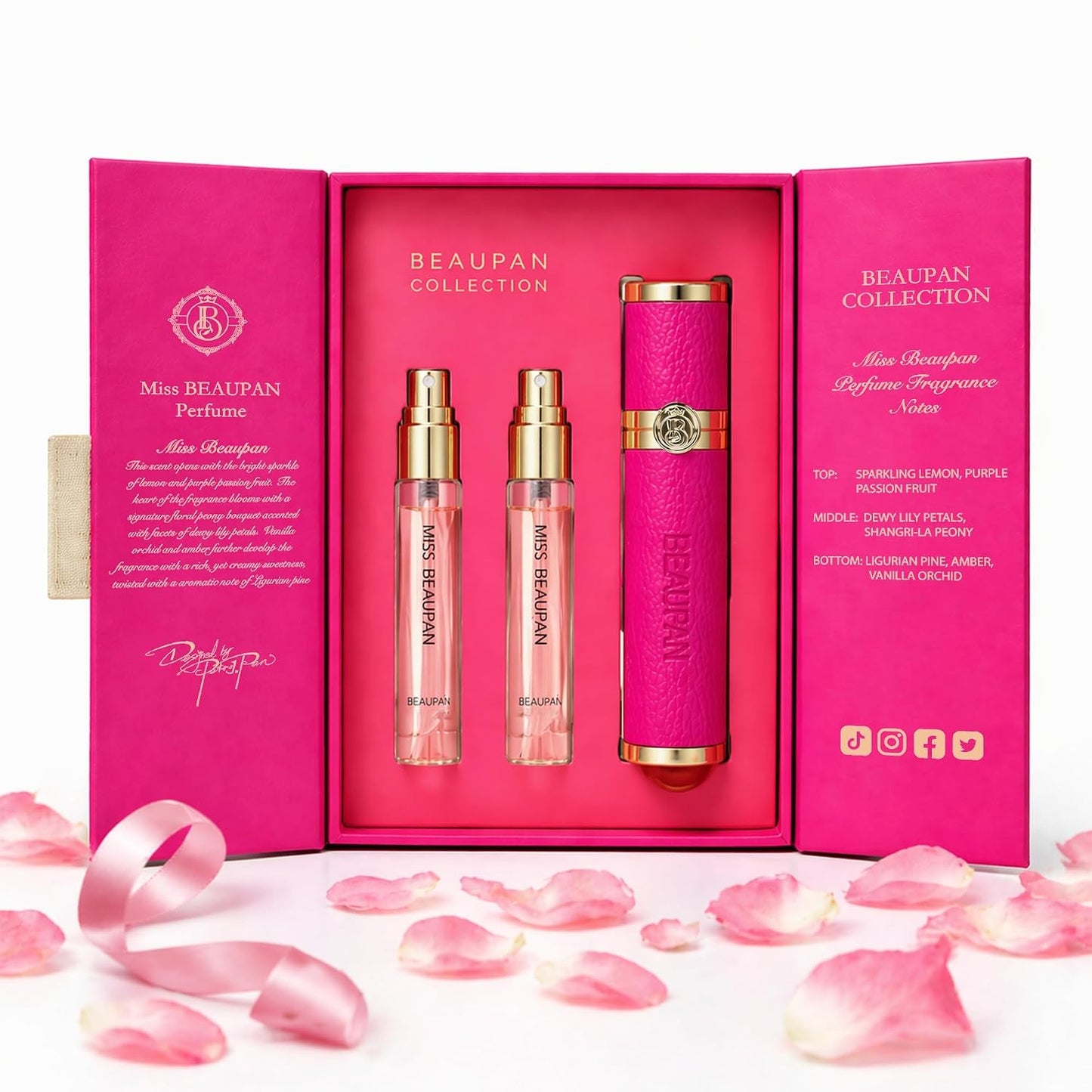 Long-Lasting Travel Size Perfume Set for Women - 3 x 0.34 fl. oz. | Vanilla, Cedar, Rose, Ylang