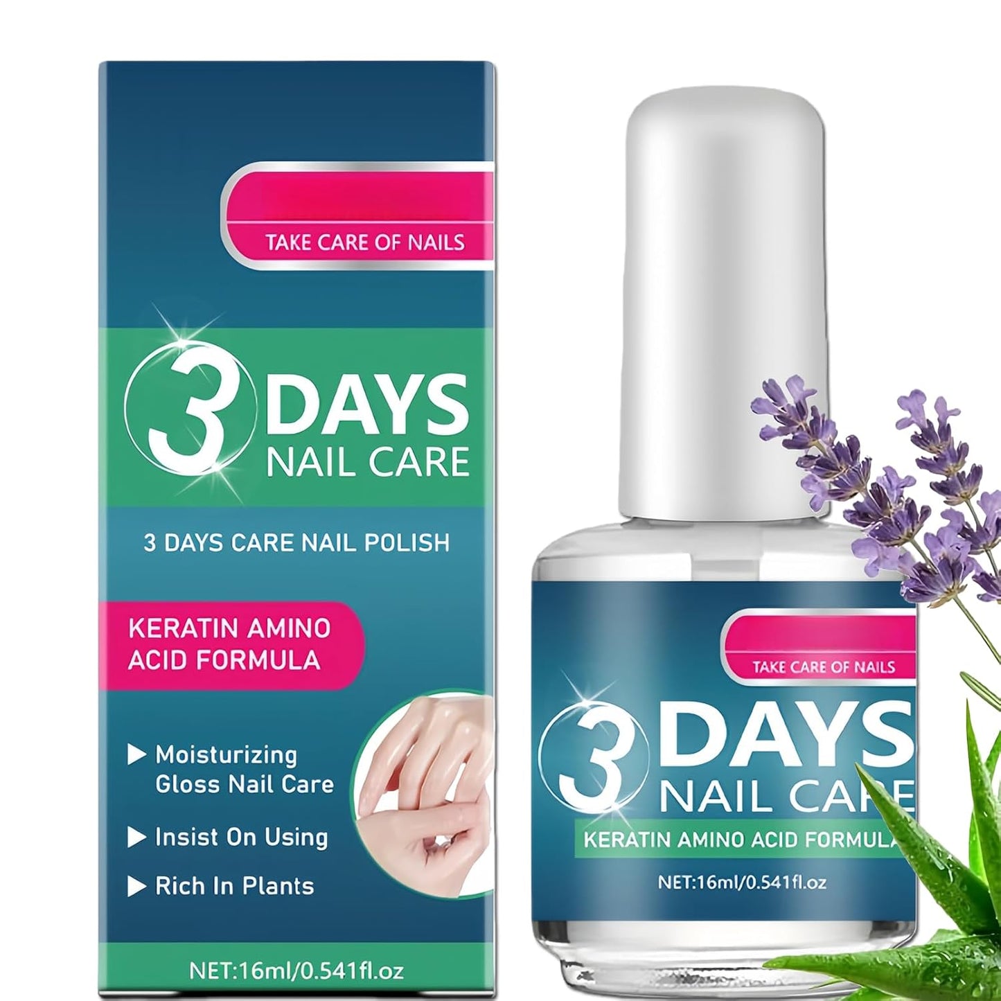 Nail Care Polish - Keratin Amino Acid Moisturizing Oil | Quick Dry Conditioner for Weak Nails, 16ML