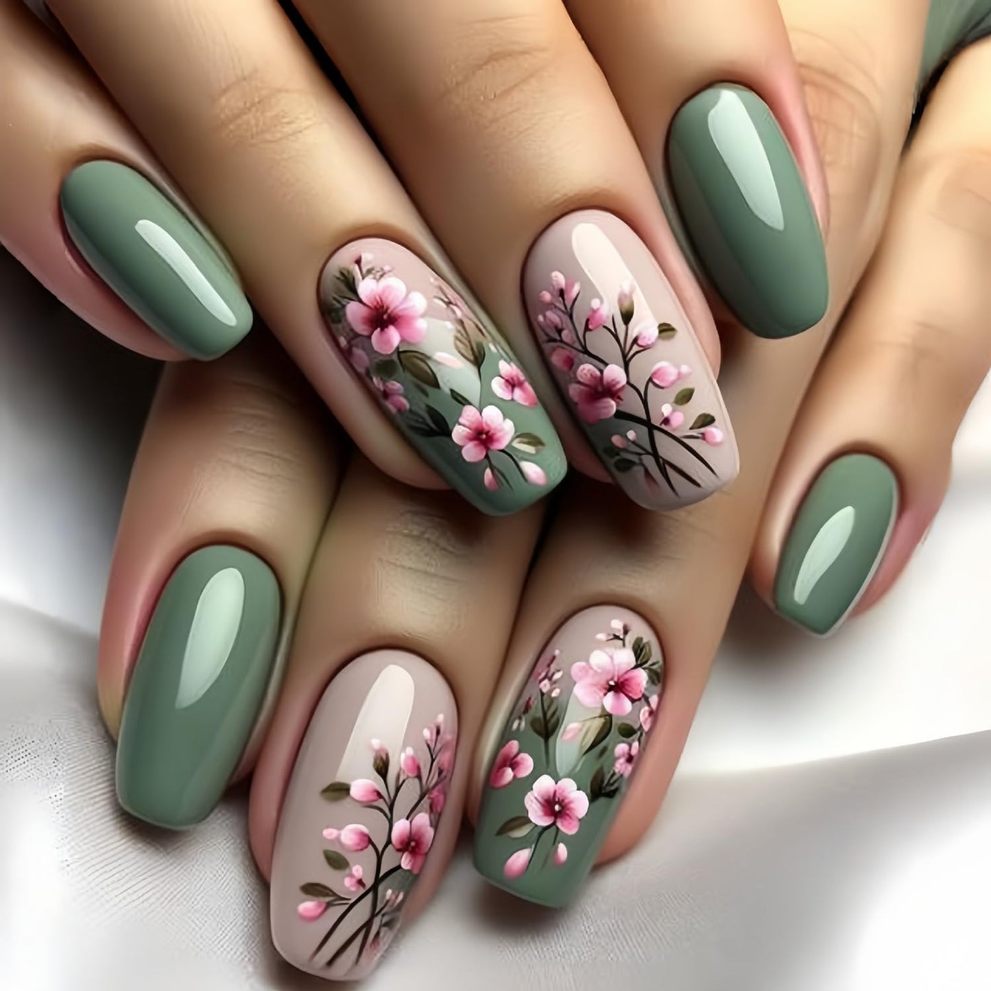Butterfly Press-On Nails - Medium Length Rainbow Stripe Design | Colorful Square Acrylic Coffin Nails, 24 Pcs