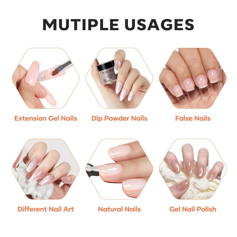 Fiber Rubber Base Gel for Nails - 15ml Clear Nail Strengthener | Thickening Formula for Weak & Cracked Nails