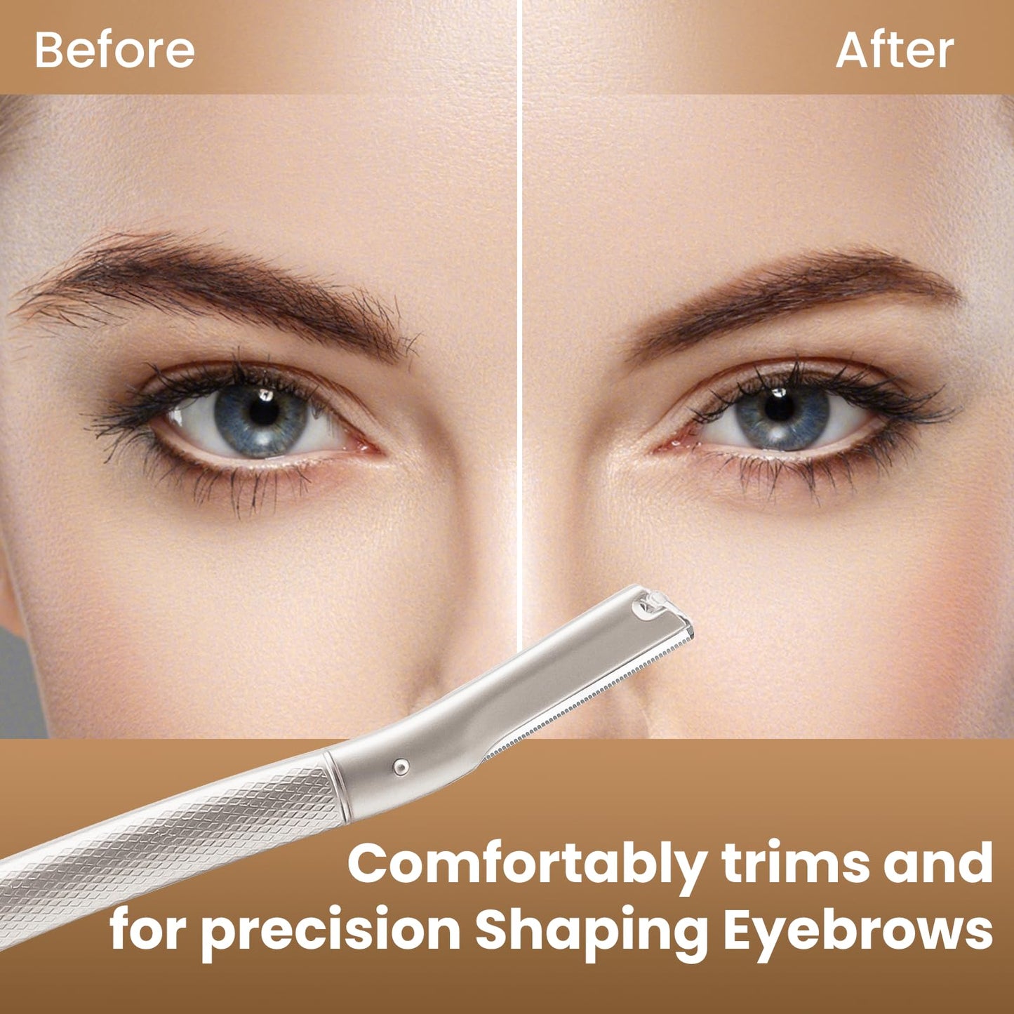 COSYLIFE Eyebrow Razor Dermaplaning Tool with 10 Blade Refills Exfoliating Face Razors for Women Facial Razor for Peach Fuzz and Eyebrow Hair Removal