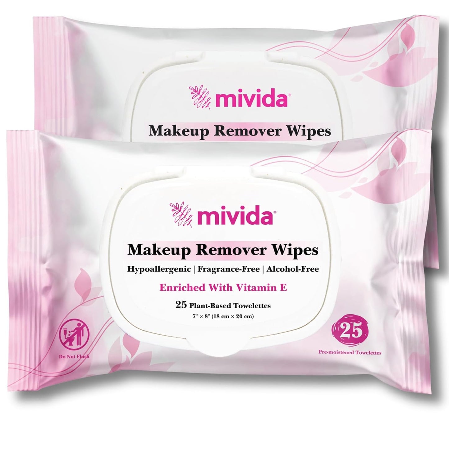 Hypoallergenic Makeup Remover Wipes - 200 Count Bulk Pack | Vitamin E, Fragrance-Free & Alcohol-Free for Sensitive Skin