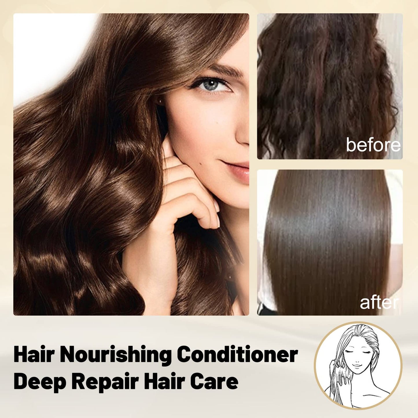 Hair Mask with Argan and Coconut Oil, Deep Repair Treatment for Damaged Hair, Nourishing Conditioner for Shiny Soft Hair, 50g/1.76oz