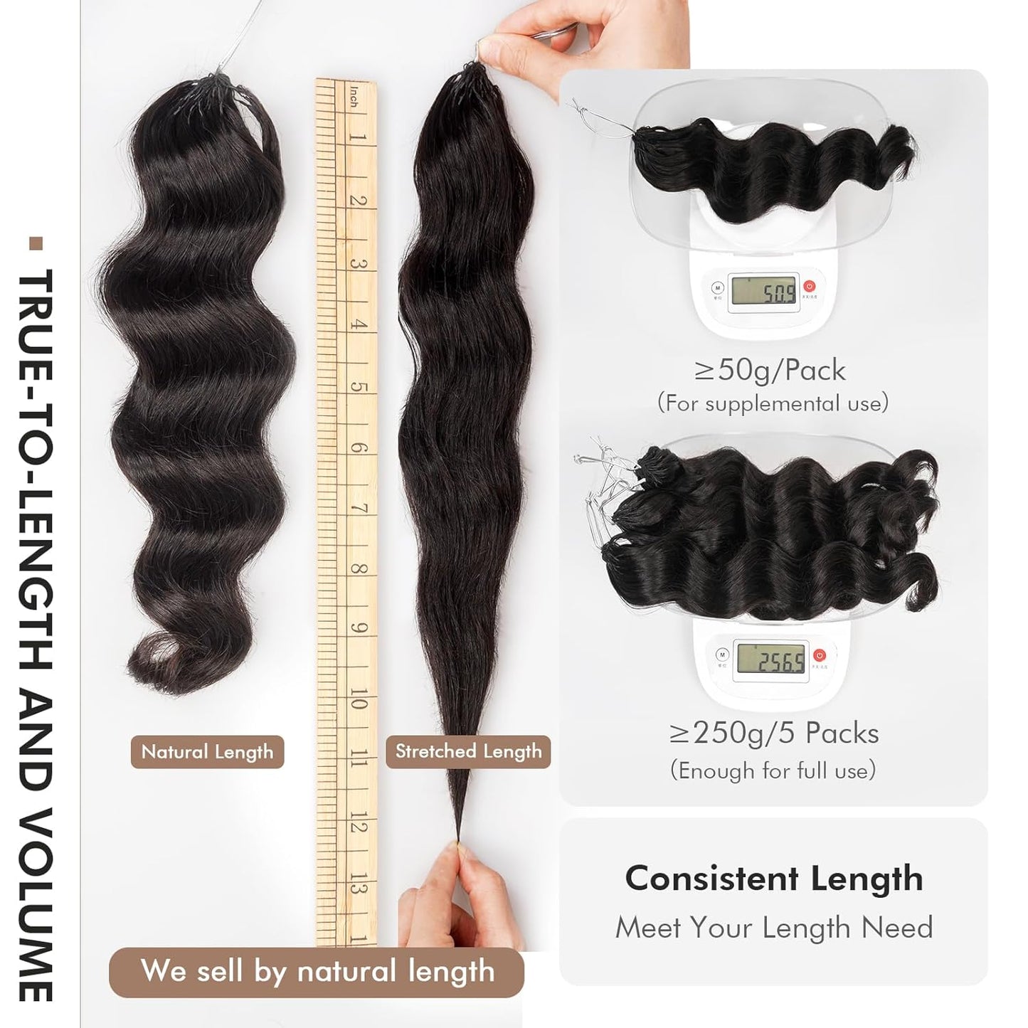 ToyoTress Ocean Wave Crochet Hair - 10 Inch Invisible Knotless Deep Curly Braiding Hair | Natural Color, 250G