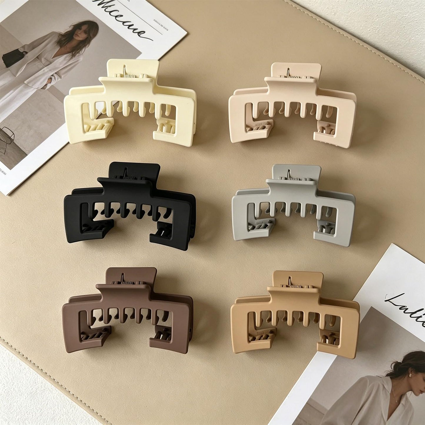 6 Pcs Trucker Hat Hair Clips for Women，Hat-Friendly Claw Clips for Baseball Caps, Perfect for Thick Hair and Stylish Hat Hairstyles