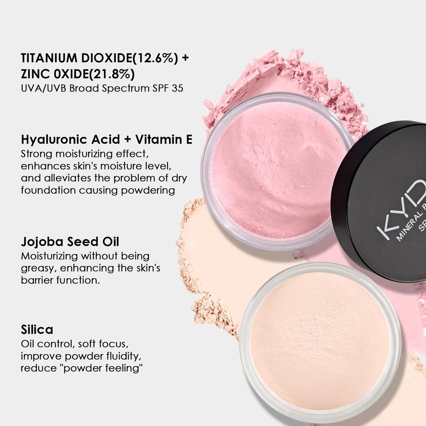 Mineral Loose Setting Powder, SPF 35 Translucent Face Powder, Sheer Coverage, Weightless Oil Free Blurring Finishing Makeup, Pore Minimizer, Extends Makeup Wear, 0.28 oz, Veil Translucent