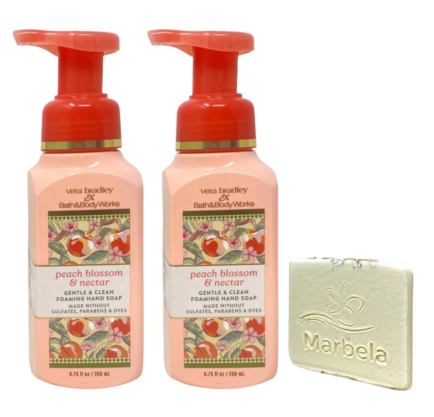 Bath & Body Works Peach Blossom & Nectar 2 Gentle & Clean Foaming Hand Soaps with a Natural Oats Sample Soap