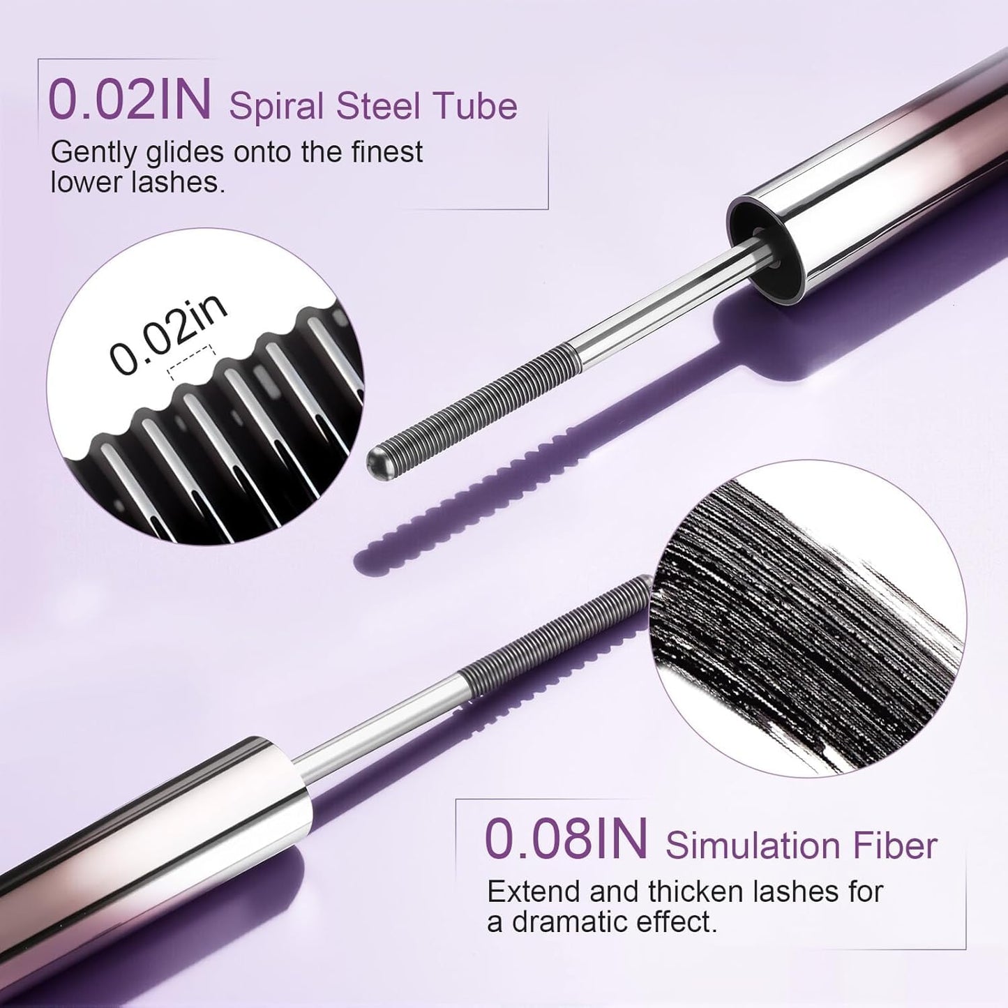 Iron Wand Mascara - 5D Curling Waterproof Formula for Volume & Length | Long-Lasting Smudge-Proof Black Mascara